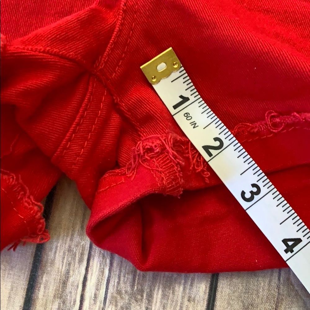 Refuge Red Denim Shorts - Picture 4 of 6